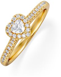 The Diamond Store - Lumia Heart Cut Lab Diamond Halo Ring 0.33Ct F/Vs - Lyst