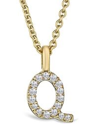 The Diamond Store - Love Letter Initial Q Lab Diamond Necklace Set - Lyst