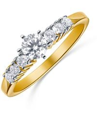 The Diamond Store - 18K Lab Diamond Set Mount And Half Eternity Ring (0.70Ct) - Lyst