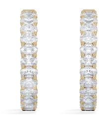 The Diamond Store - Luxe 8.00Ct Lab Diamond Hoop Earrings With Igi Certified Oval-Cut Diamonds - Lyst
