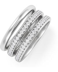 The Diamond Store - Trinity Curve 0.20Ct Lab Diamond Stacking Ring - Lyst