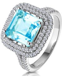 The Diamond Store - 4.7Ct Topaz And Diamond Shoulders Asteria Ring - Lyst
