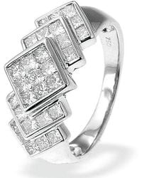 The Diamond Store - 18K Princess Cut Diamond Ring (1.50Ct) - Lyst