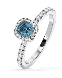 The Diamond Store - Beatrice Lab Diamond 1.00Ct Cushion Halo Ring - Lyst