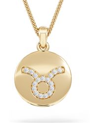 The Diamond Store - Astrology Taurus 0.07Ct Lab Grown Diamond Medallion Pendant Necklace - Lyst
