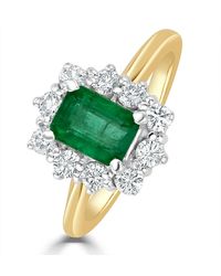 The Diamond Store - Emerald 1.00Ct And Diamond 0.50Ct 18K Ring - Lyst