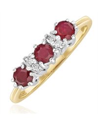 The Diamond Store - Ruby 0.58Ct And Diamond 9K Ring A3399 - Lyst