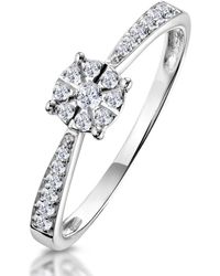 The Diamond Store - Masami Diamond Engagement Ring 0.20Ct Pave Set - Lyst