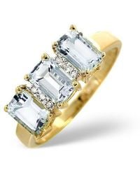 The Diamond Store - Aquamarine 1.65Ct And Diamond 9K Ring - Lyst