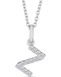 The Diamond Store - Love Letter Initial Z Lab Diamond Necklace Set - Lyst