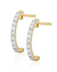 The Diamond Store - Comfort Huggie Lab Diamond Earrings 0.25Ct H/Si - Lyst