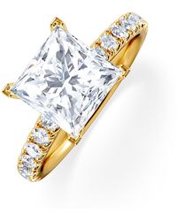The Diamond Store - 2.60Ct Katerina Lab Princess Diamond Engagement Ring 18K F/Vs1 - Lyst