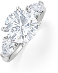 The Diamond Store - Adore 3.80Ct Round Cut Lab Diamond 3 Stone Engagement Ring - Lyst