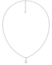 The Diamond Store - Eden 7.5Mm Round Pearl And Lab Diamond Solitaire Pendant Necklace - Lyst