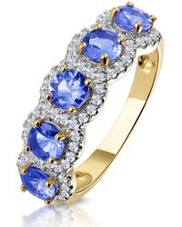 The Diamond Store - 1.20Ct Tanzanite Asteria Eternity Halo Diamond Ring - Lyst