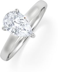 The Diamond Store - Amora Pear 1.07Ct Hidden Halo Lab Diamond Engagement Ring F/Vs Set - Lyst