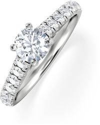 The Diamond Store - Natalia Lab Diamond Engagement Side Stone Ring 18Kw 0.91Ct F/Vs1 - Lyst