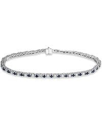 The Diamond Store - Sapphire And 1Ct Lab Diamond Tennis Bracelet - Lyst