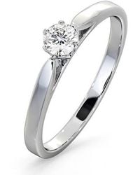 The Diamond Store - Low Set Chloe Lab Diamond Engagement Ring 0.25Ct G/Si1 Platinum - Lyst