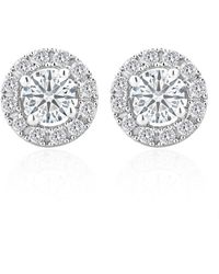 The Diamond Store - Halo Lab Diamond Earrings 1.00Ct H/Si - Lyst