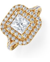 The Diamond Store - Cleopatra Lab Diamond Halo Engagement Ring - Lyst