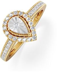 The Diamond Store - Masami Pear Shaped Pave Lab Diamond Engagement Ring 0.15Ct - Lyst