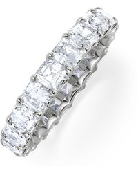 The Diamond Store - Elisa Diamond Eternity Ring Asscher Cut 3.2Ct Vvs Size H-I - Lyst