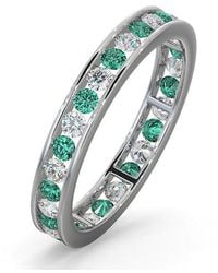 The Diamond Store - Eternity Ring Rae Diamonds H/Si And Emerald 1.20Ct - Lyst