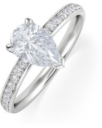 The Diamond Store - Origin 1.25Ct Pear Cut Lab Diamond Solitaire Engagement Ring With Side Stones - Lyst