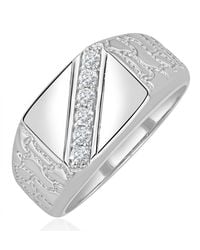 The Diamond Store - Lab Diamond Signet Ring 0.25Ct H/Si - Lyst