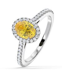 The Diamond Store - Georgina Lab Diamond Oval Halo 1.60Ct Ring - Lyst