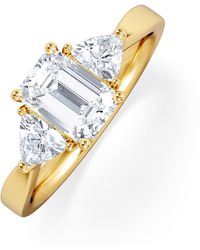 The Diamond Store - Aurora Lab Diamond Emerald Cut And Trillion 1.70Ct Ring - Lyst