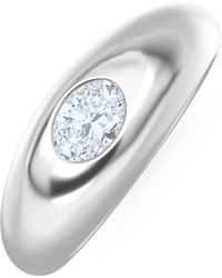 The Diamond Store - Apex 0.25Ct Oval Cut Lab Diamond Signet Ring - Lyst