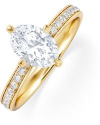 The Diamond Store - Origin Twist 1.00Ct Oval Cut Lab Diamond Solitaire Engagement Ring With Side Stones - Lyst