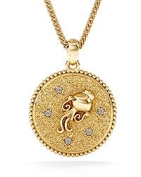The Diamond Store - Zodiac Aquarius Necklace Medallion Lab Grown 0.02Ct - Lyst