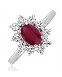 The Diamond Store - Ruby 1.15Ct And Diamond 0.50Ct 18K Ring - Lyst