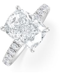 The Diamond Store - Amora 3.00Ct Elongated Cushion Cut Lab Diamond Hidden Halo Engagement Ring With Side Stones - Lyst