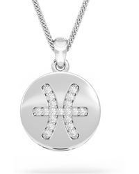 The Diamond Store - Astrology Pisces 0.07Ct Lab Grown Diamond Medallion Pendant Necklace - Lyst