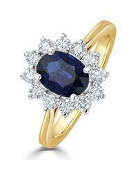The Diamond Store - Sapphire 1.55Ct And Diamond 0.50Ct 18K Ring - Lyst