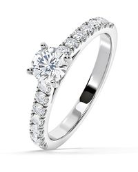 The Diamond Store - Natalia Gia Diamond Engagement Side Stone Ring 18Kw 1.15Ct G/Vs1 - Lyst