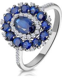 The Diamond Store - 1.55Ct Sapphire Asteria Diamond Halo Ring - Lyst
