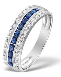 The Diamond Store - Sapphire 0.16Ct And Diamond 0.16Ct 9K Ring - Lyst