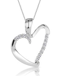 The Diamond Store - Heart Pendant Necklace 0.15Ct Diamond 9K - Lyst