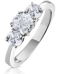 The Diamond Store - 3 Stone Meghan Lab Diamond Engagement Ring 1.7Ct F/Vs1 - Lyst