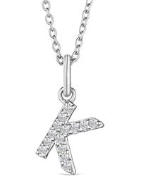 The Diamond Store - Love Letter Initial K Lab Diamond Necklace Set - Lyst