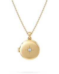 The Diamond Store - Keepsake 0.06Ct Lab Diamond Round Locket Pendant Necklace - Lyst