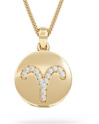 The Diamond Store - Astrology Aries 0.07Ct Lab Grown Diamond Medallion Pendant Necklace - Lyst