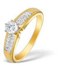 The Diamond Store - 18K Lab Diamond Solitaire Ring With Shoulder Detail (0.55Ct) - Lyst