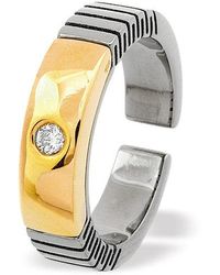 The Diamond Store - 18K And Single Stone Titanium Ring Dia 0.07Ct - Lyst