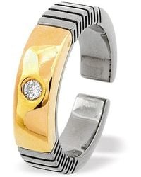 The Diamond Store - 18K And Single Stone Titanium Ring Dia 0.07Ct - Lyst